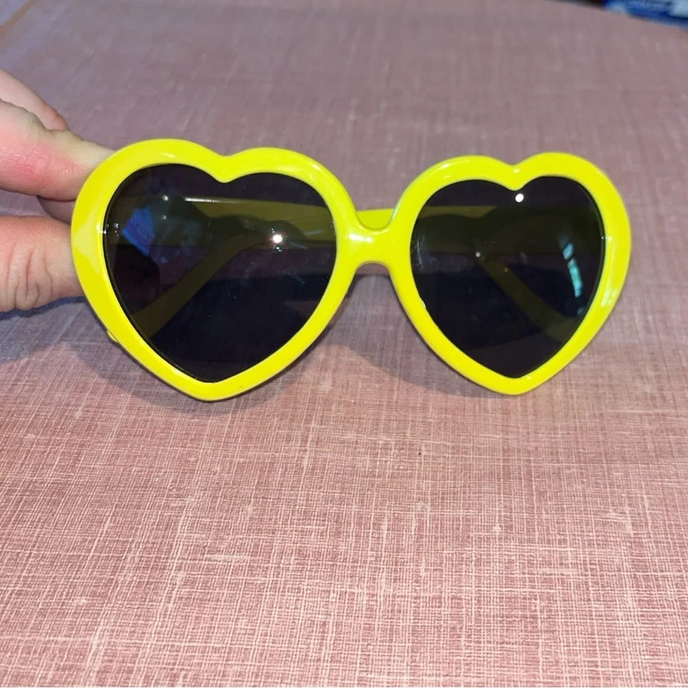 REVLON X BARBIE YELLOW HEART SUNGLASSES adult size